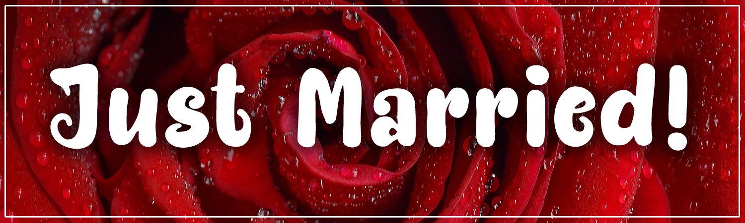 Just Married Vinyl Sticker, Window Cling or Magnet in UV Laminate Coating