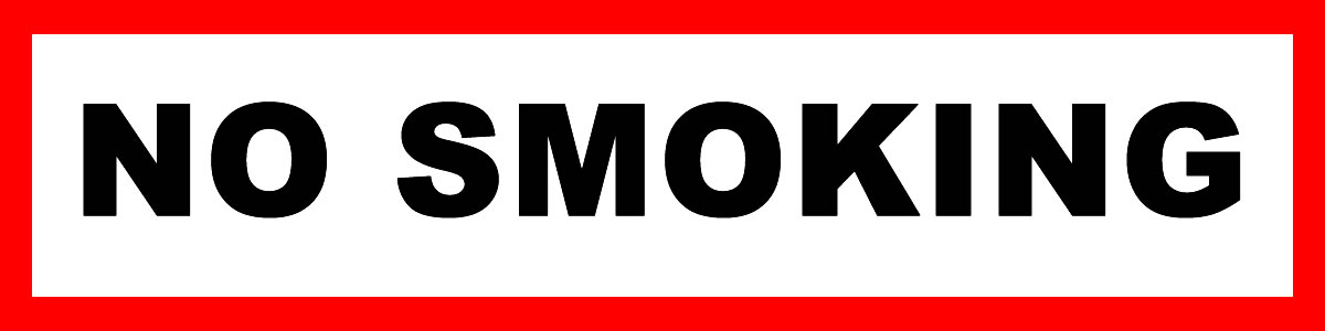 No Smoking Vinyl Sticker, Window Cling or Magnet in UV Laminate Coating