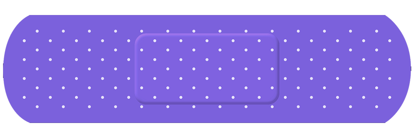 Bandage Purple Vinyl Bumper Sticker, Window Cling or Bumper Sticker Magnet in UV Laminate Coating