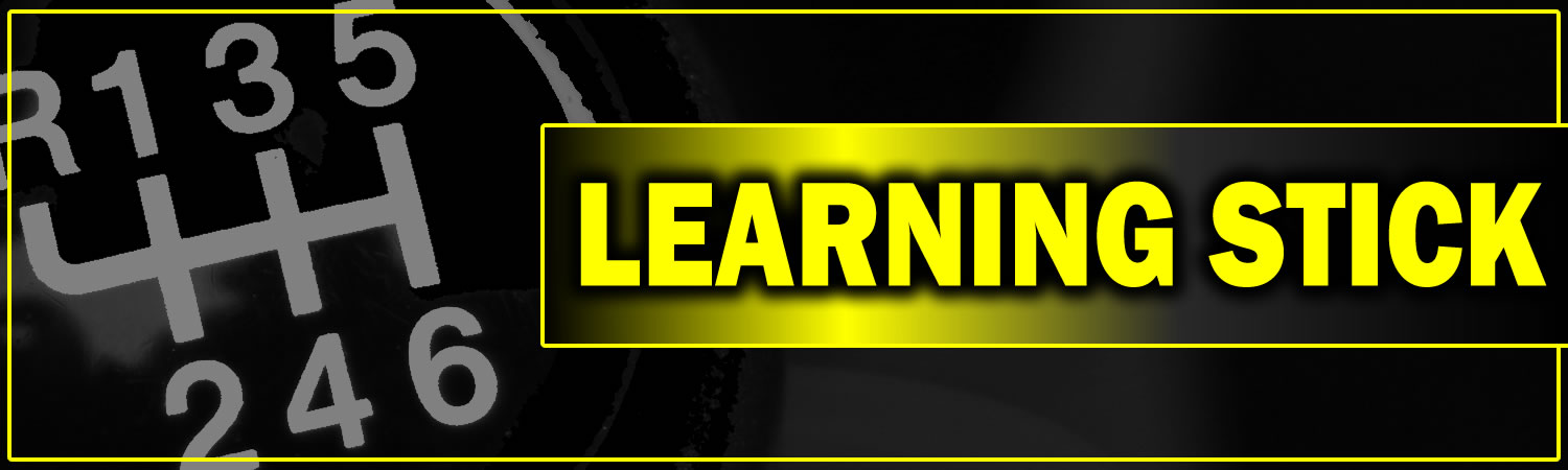 Learning Stick Shift Vinyl Sticker, Window Cling or Magnet in UV Laminate Coating