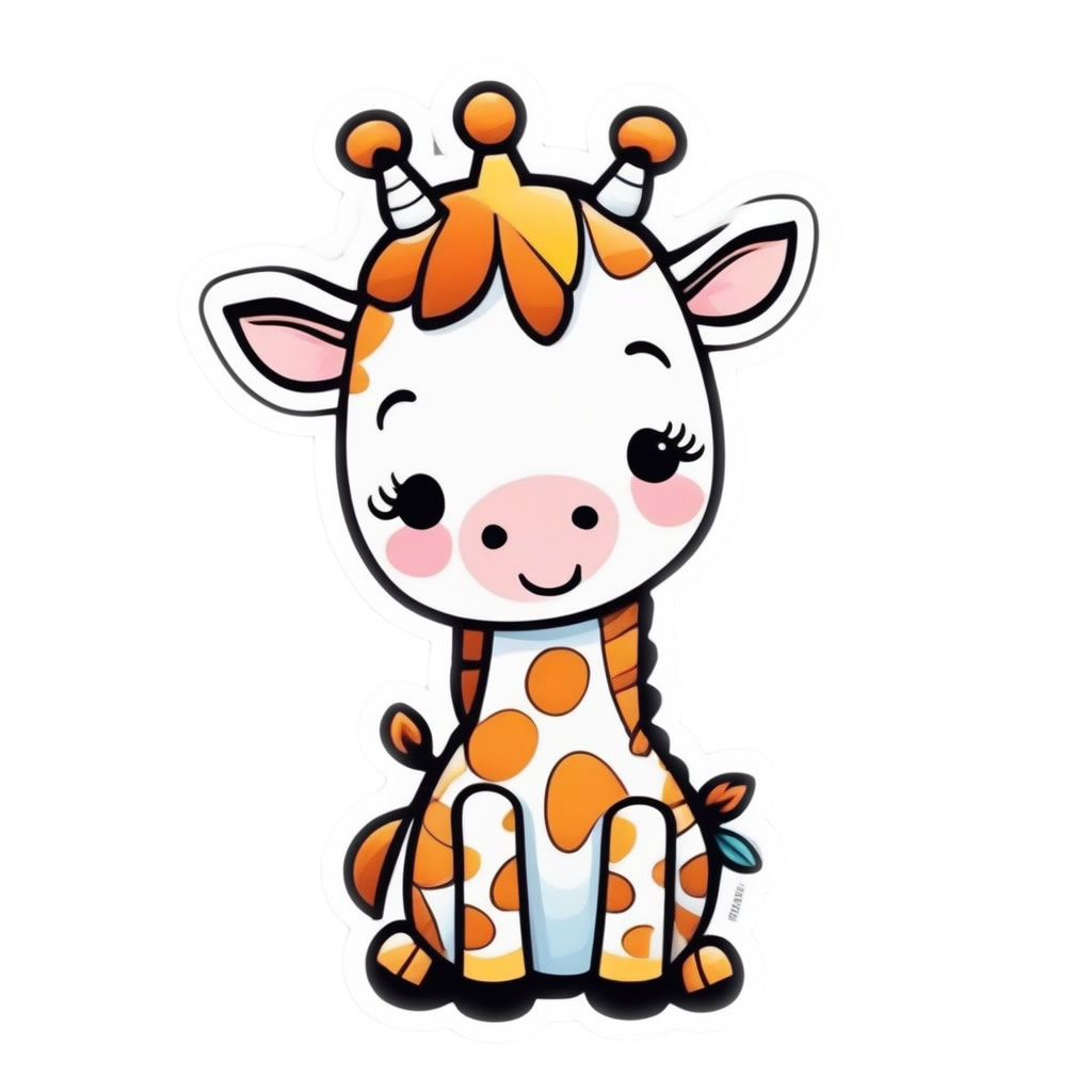 Cute Giraffe Vinyl Bumper Sticker  Window Cling or Bumper Sticker Magnet in UV Laminate Coating