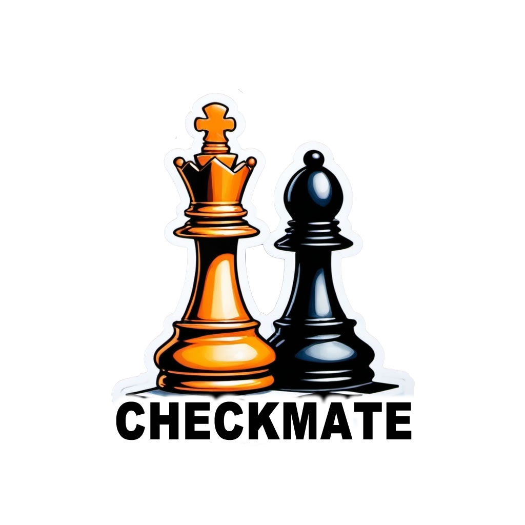 Checkmate Vinyl Bumper Sticker  Window Cling or Bumper Sticker Magnet in UV Laminate Coating