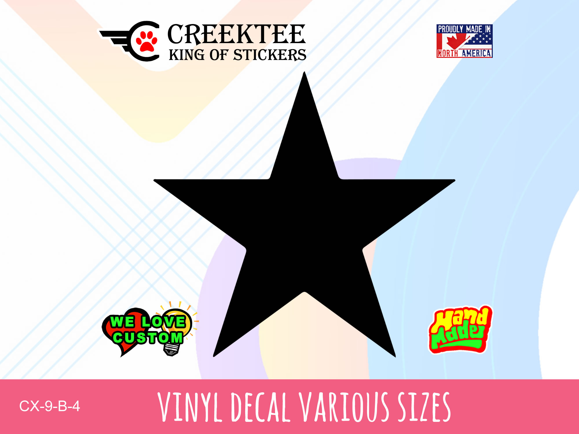 Star nbsp Vinyl Decal In Various Colors  Chrome Colors and Various Sizes