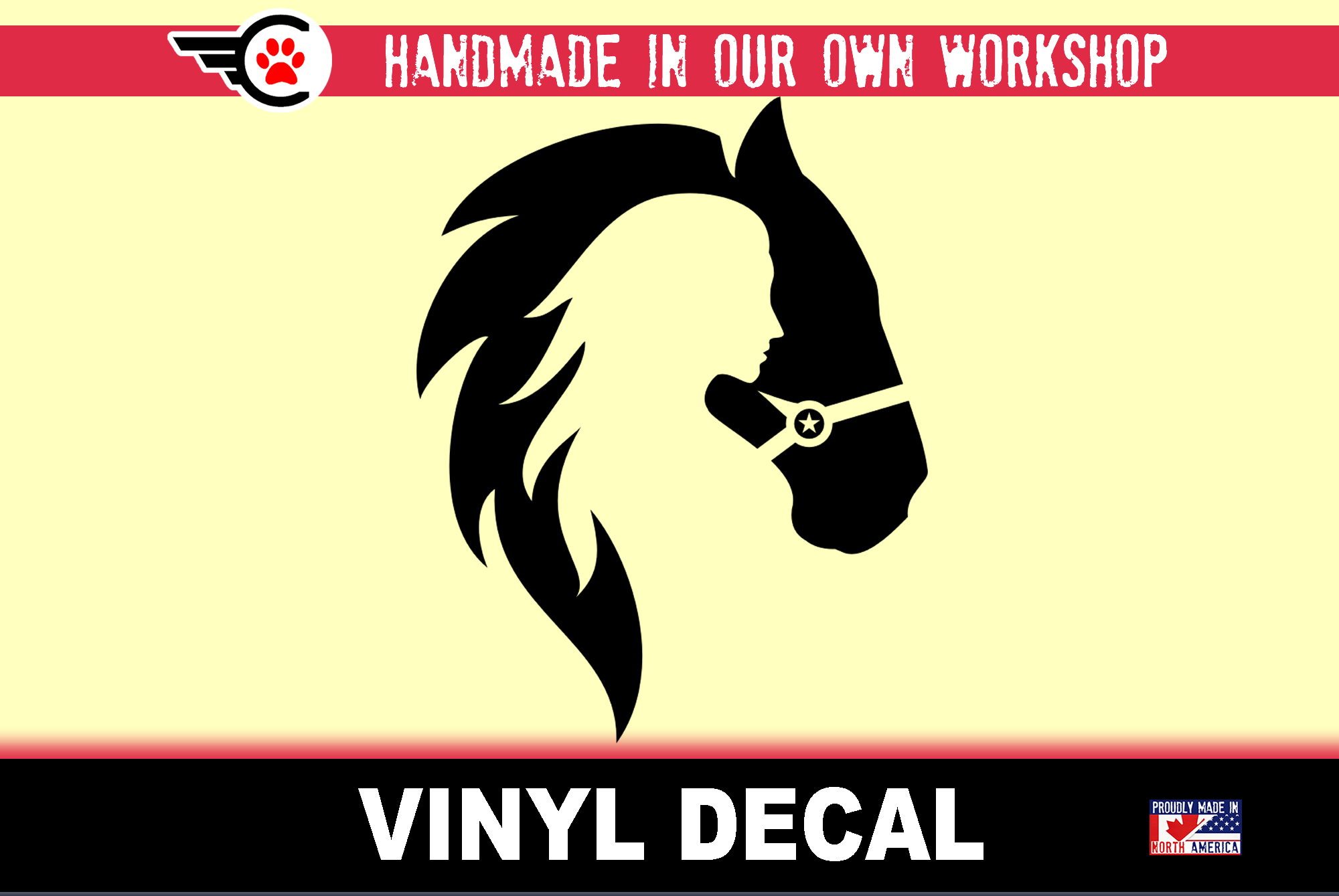Woman and Horse Vinyl Decal In Various Colors  Chrome Colors and Various Sizes