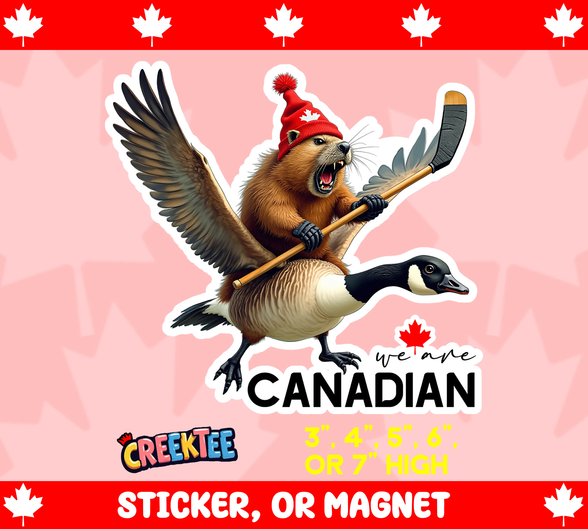We Are Canadian Die Cut Vinyl Sticker  Window Cling or Magnet with Laminate Coating in Various Sizes