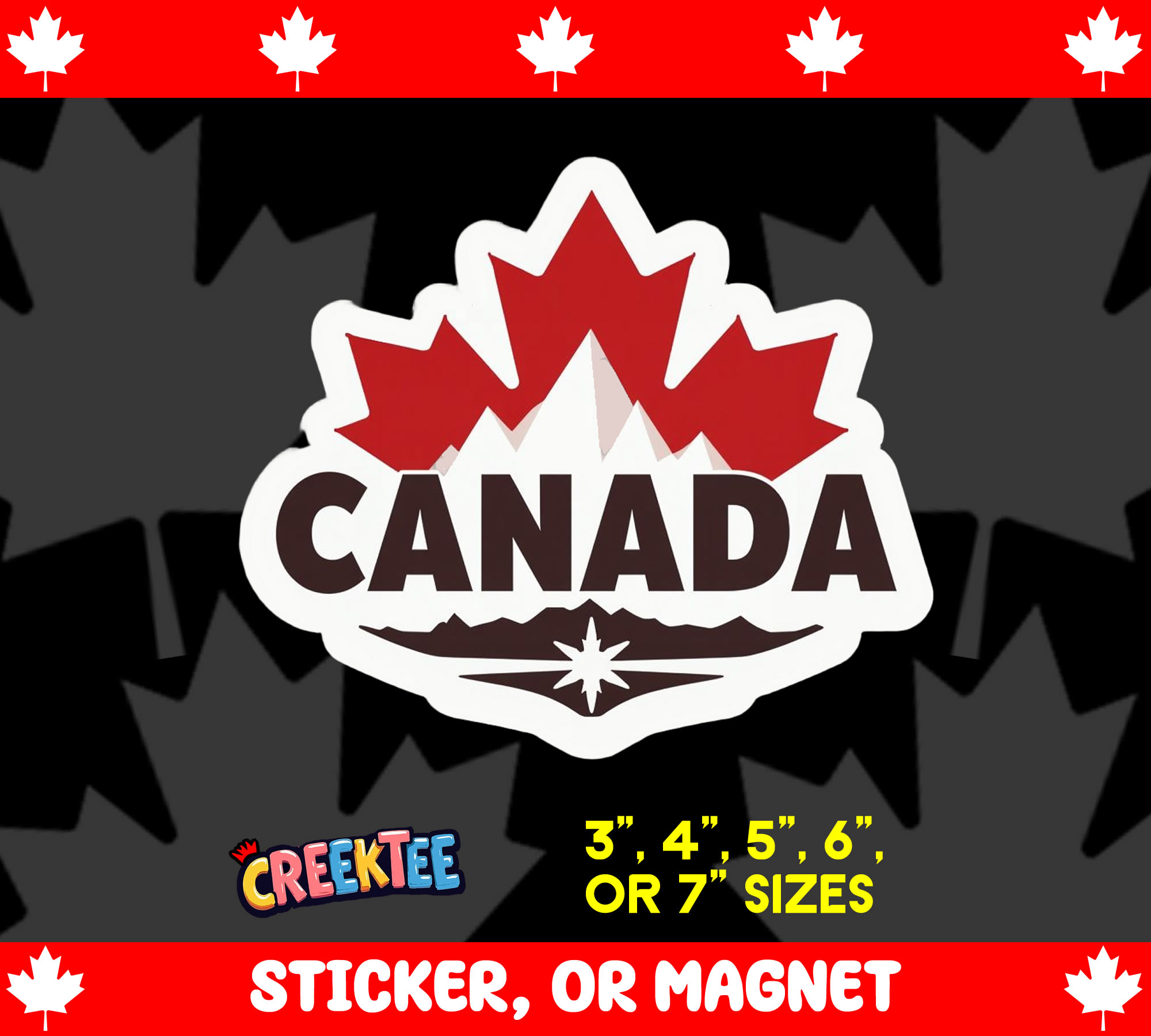 Canada Die Cut Vinyl Sticker  Window Cling or Magnet with Laminate Coating in Various Sizes
