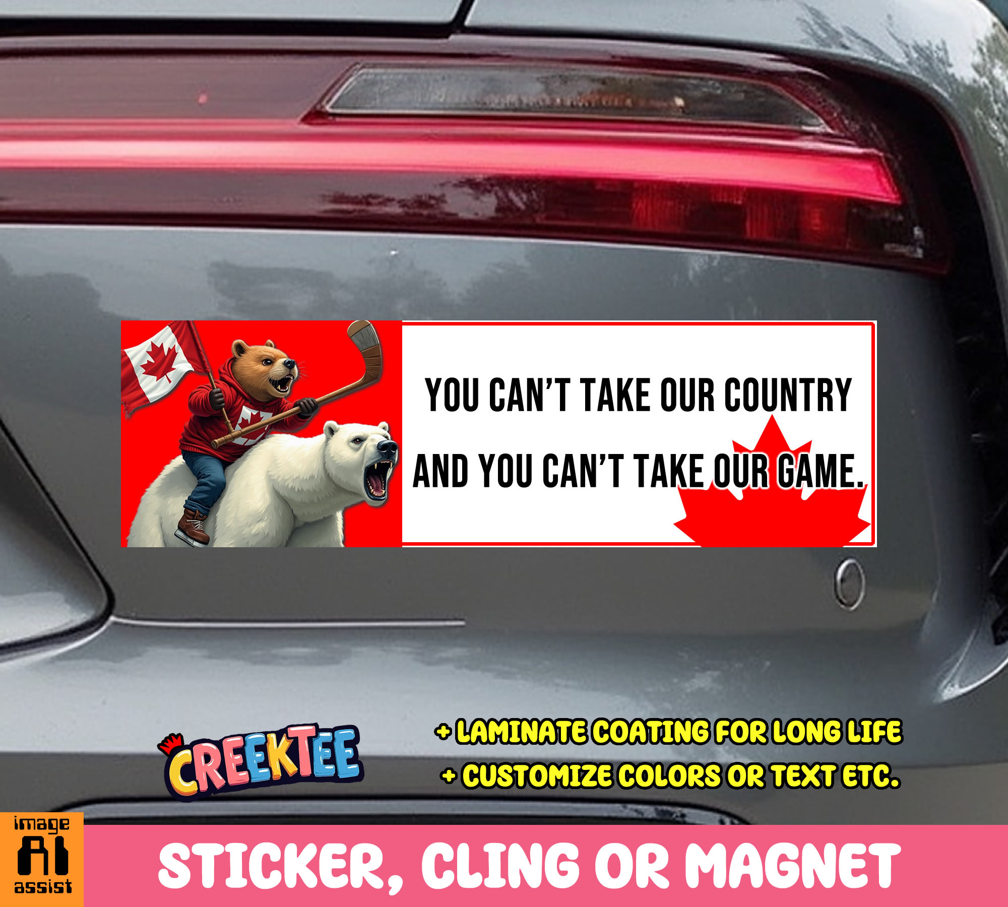 You Can t Take Our Country and You Can t Take Our Game Vinyl Bumper Sticker  Window Cling or Magnet in UV Laminate Coating and Various Sizes