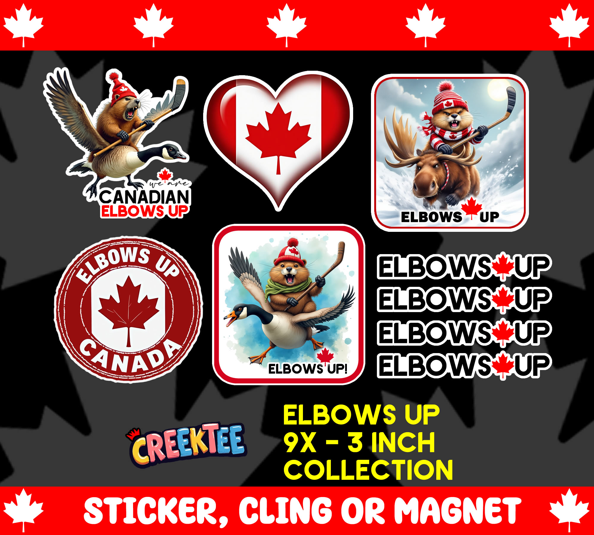 Canadian Strong Collection Vinyl Sticker  Window Cling or Magnet with Laminate Coating in Various Sizes
