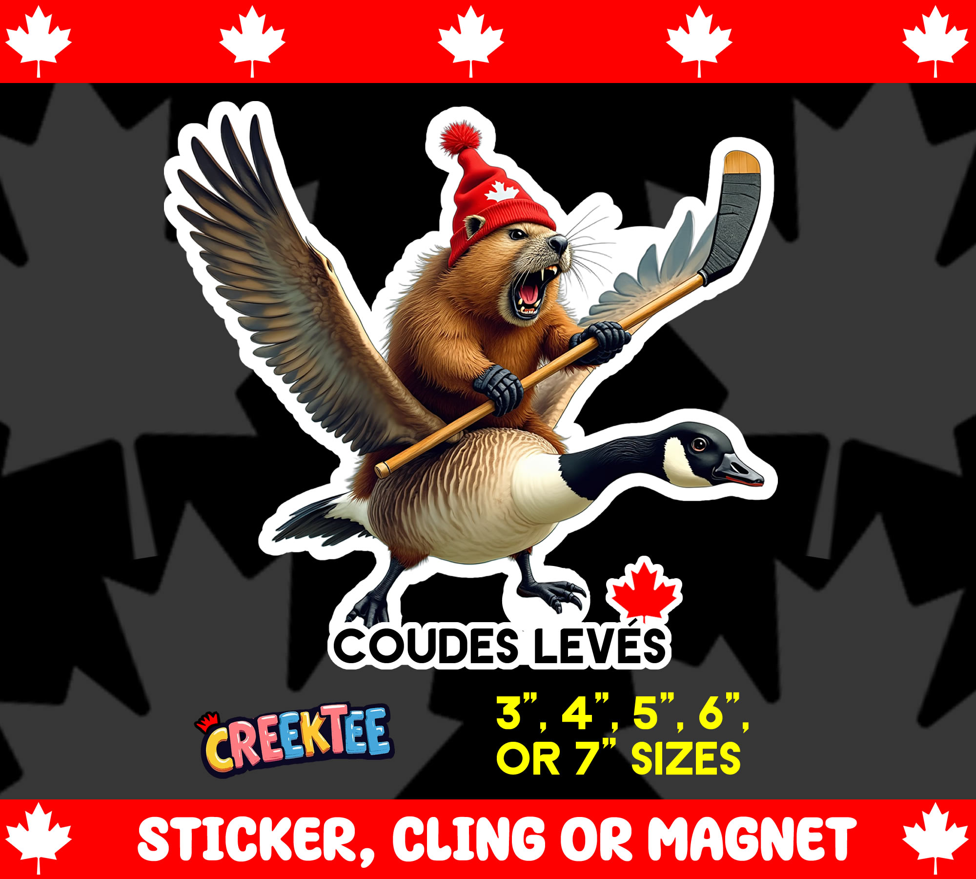 Coudes Leves Die Cut Vinyl Sticker  Window Cling or Magnet with Laminate Coating in Various Sizes