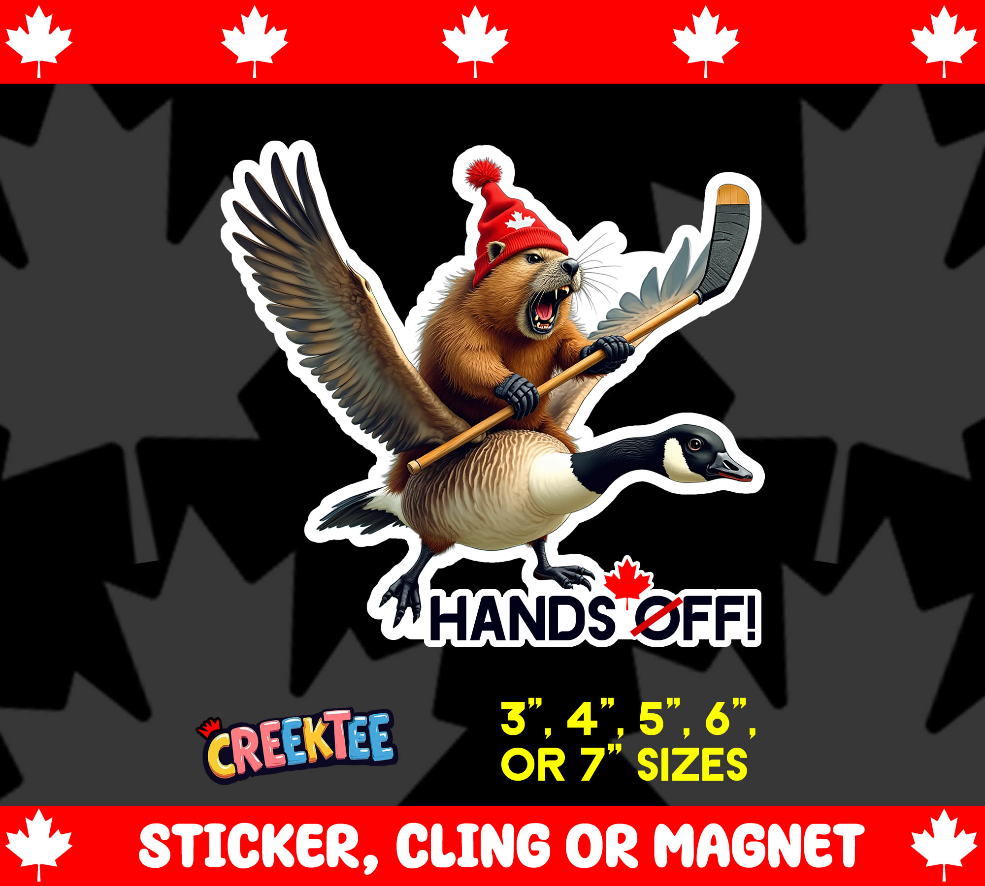 Hands Off  Die Cut Vinyl Sticker  Window Cling or Magnet with Laminate Coating in Various Sizes