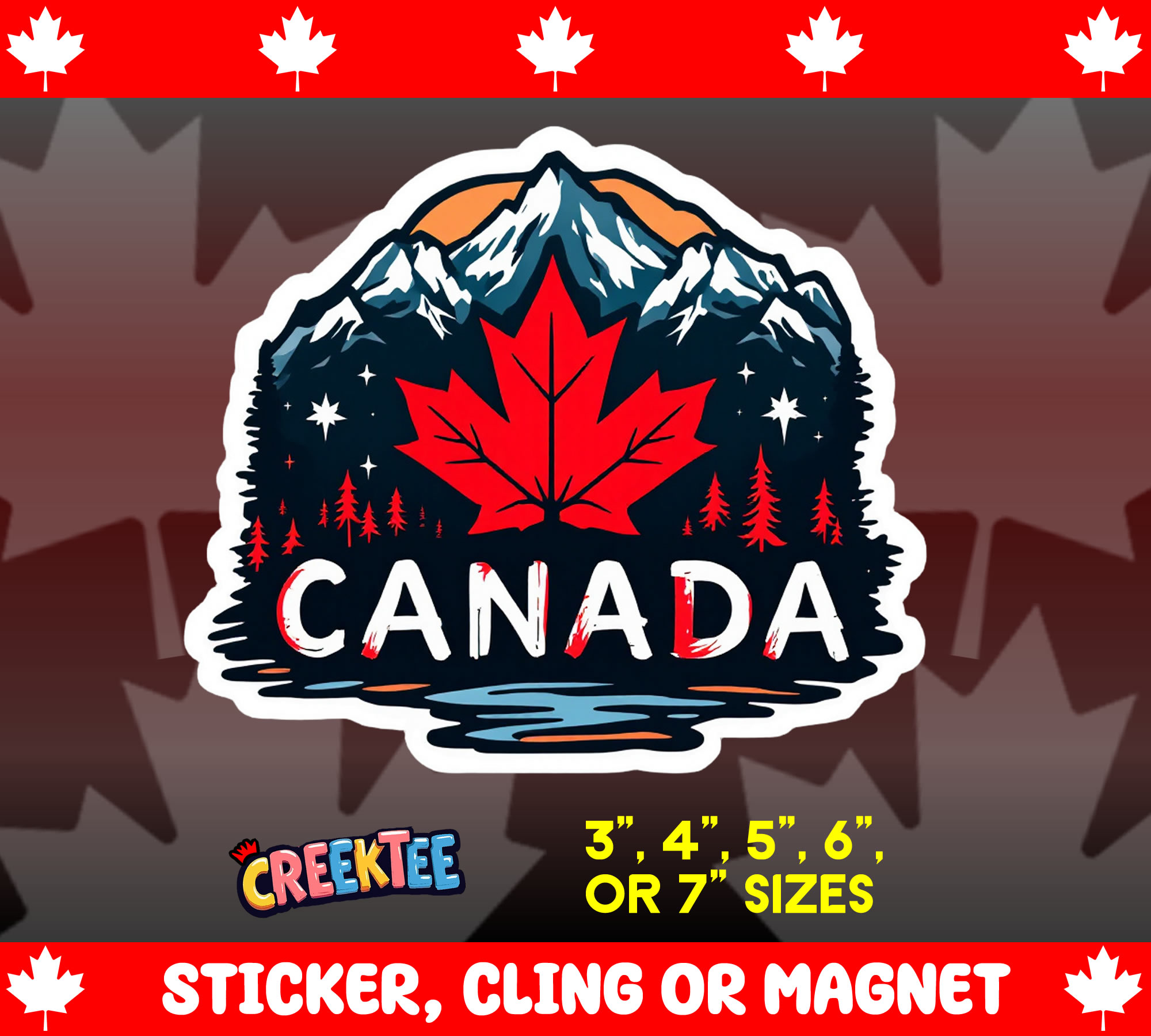 Canada Die Cut Vinyl Sticker  Window Cling or Magnet with Laminate Coating in Various Sizes