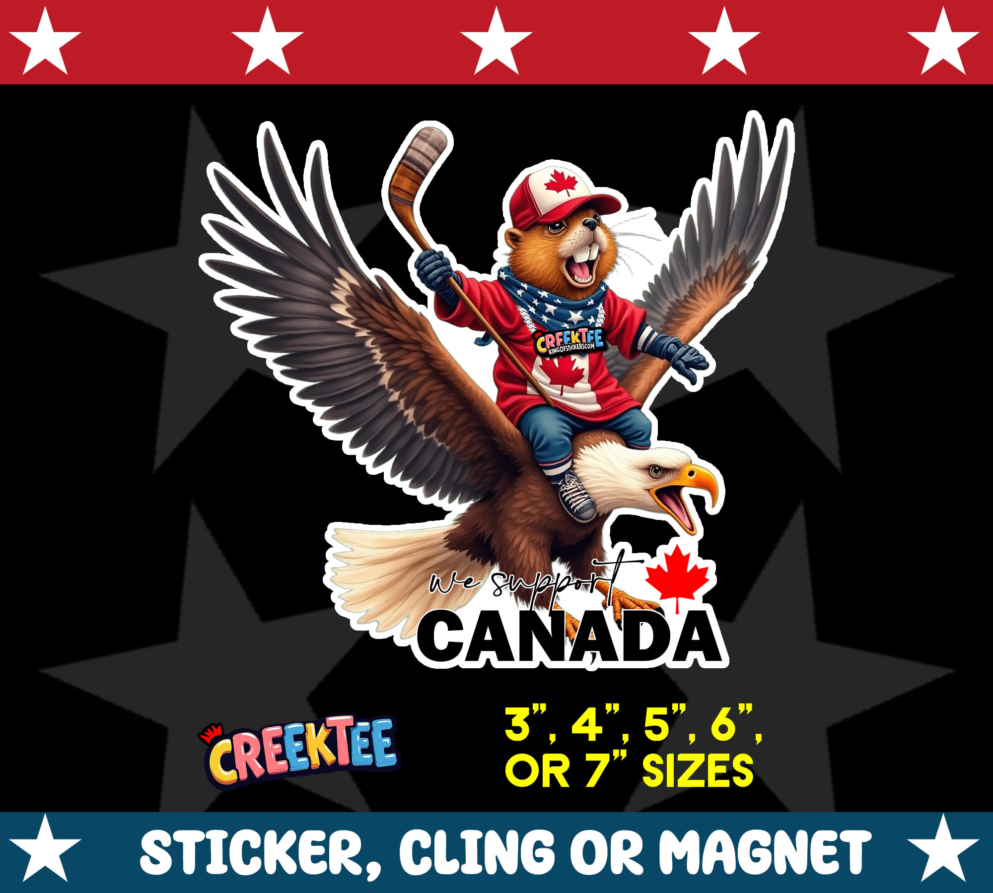 Canada Die Cut Vinyl Sticker  Window Cling or Magnet with Laminate Coating in Various Sizes