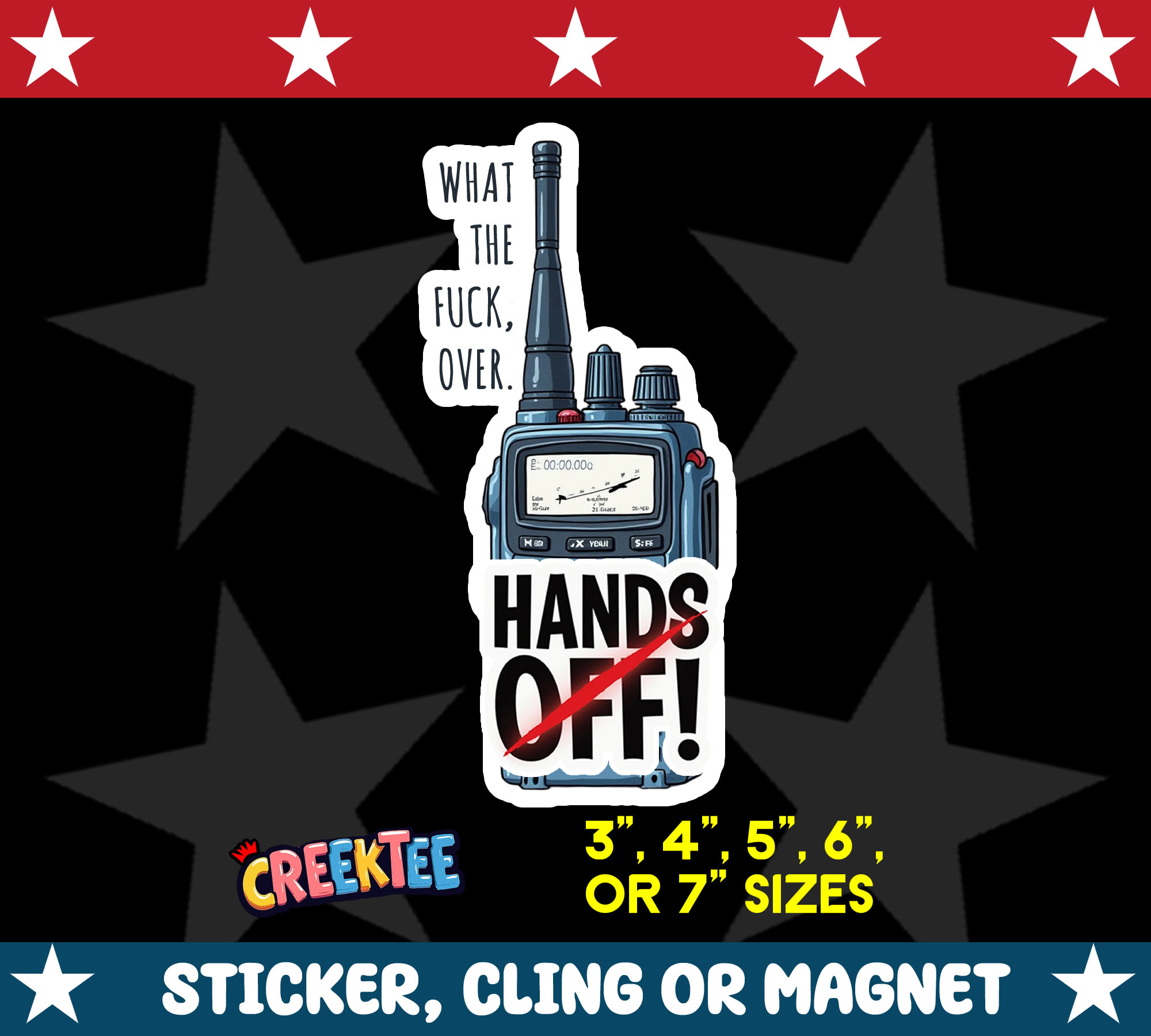 What the Fuck  Over  Hands Off  Die Cut Vinyl Sticker  Window Cling or Magnet with Laminate Coating in Various Sizes