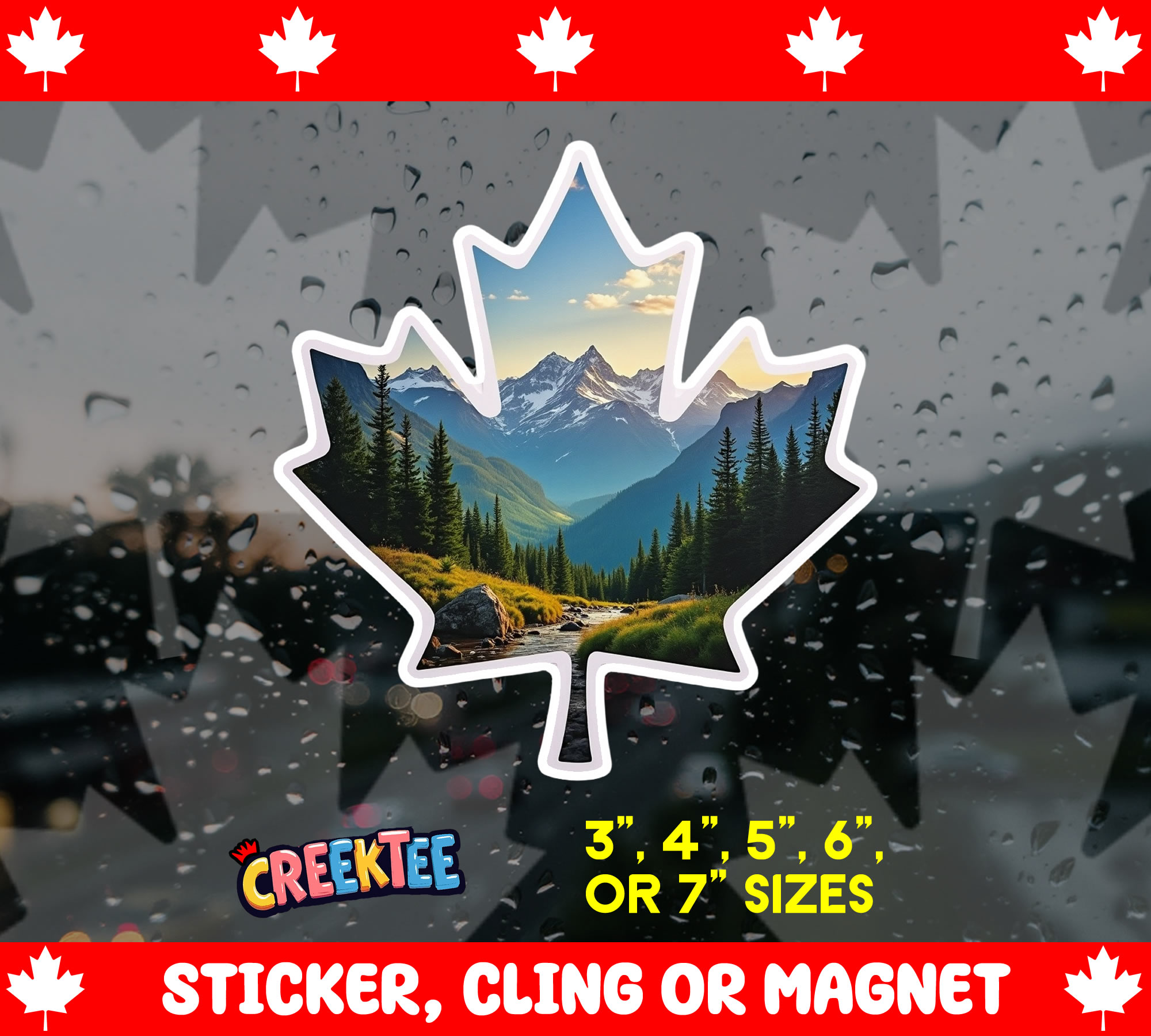 Canada Die Cut Vinyl Sticker  Window Cling or Magnet with Laminate Coating in Various Sizes