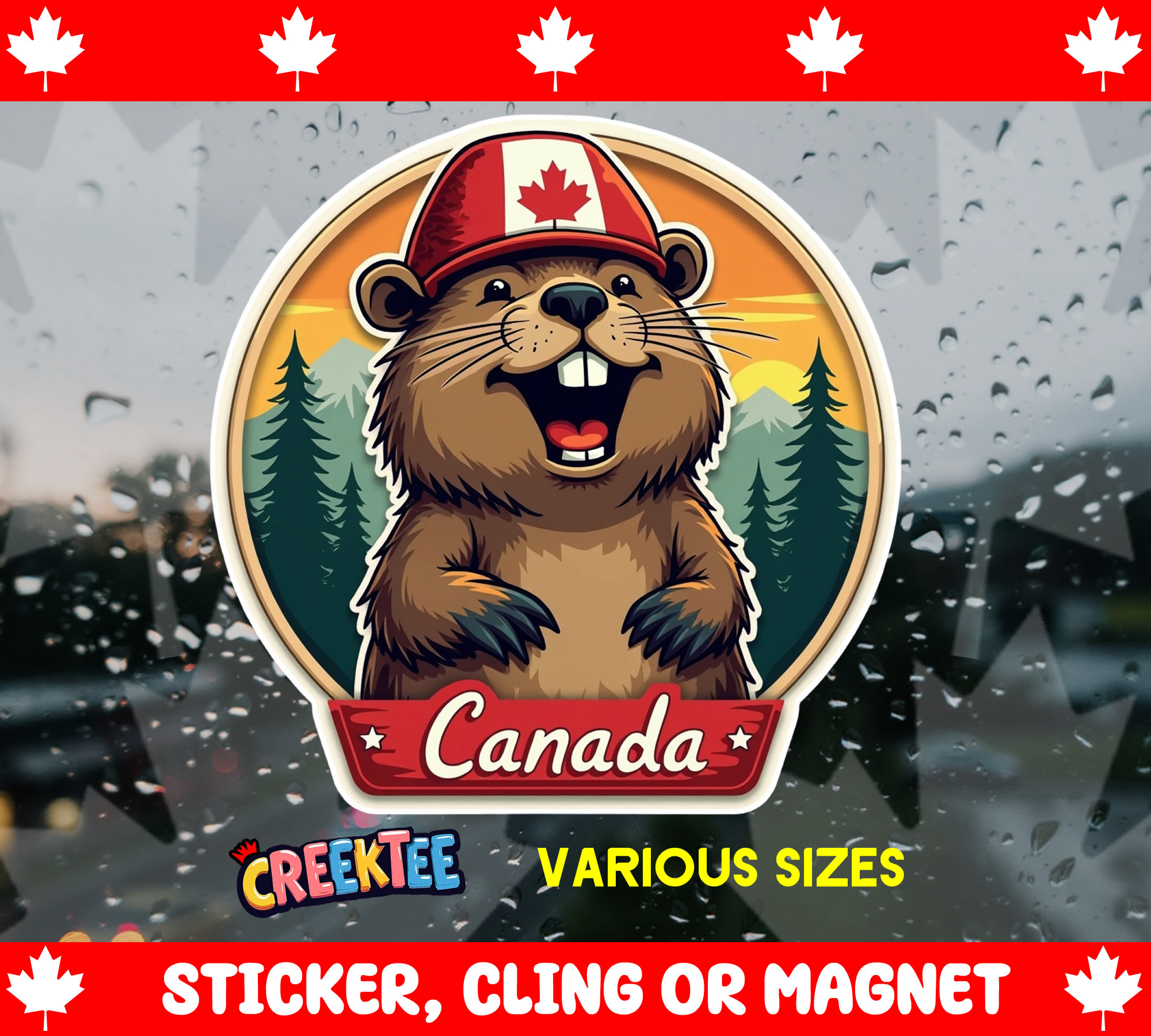 Canada Die Cut Vinyl Sticker  Window Cling or Magnet with Laminate Coating in Various Sizes