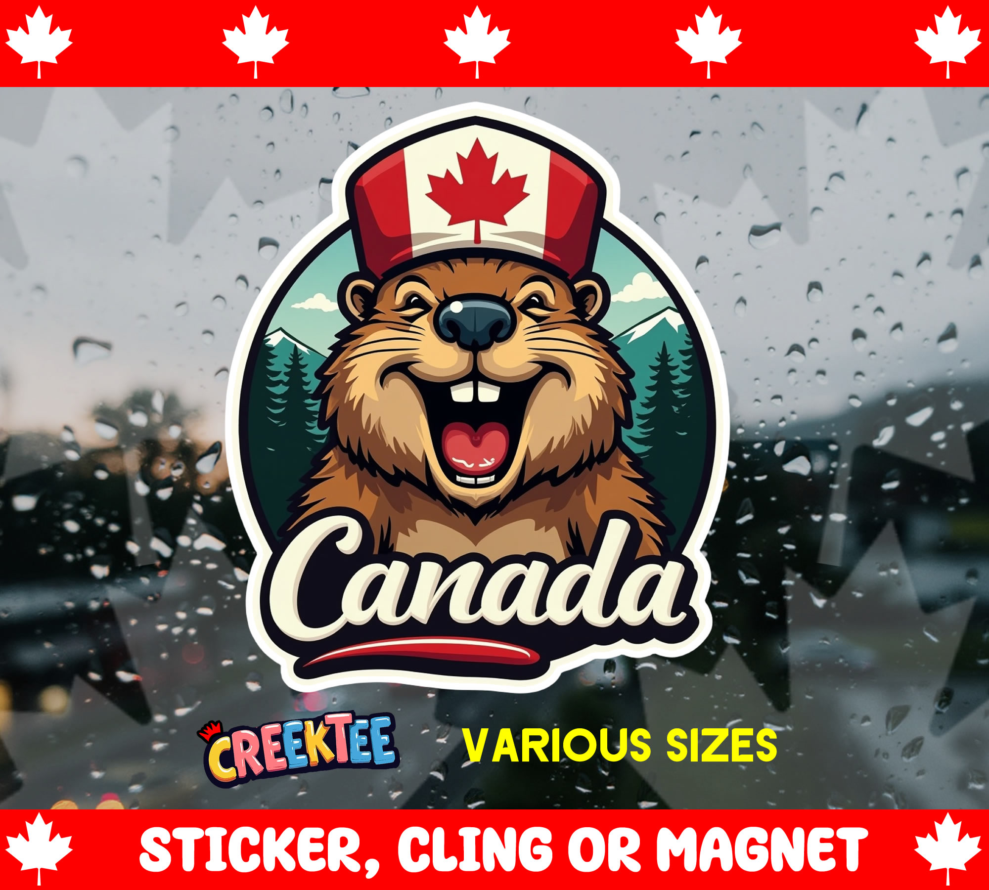 Canada Die Cut Vinyl Sticker  Window Cling or Magnet with Laminate Coating in Various Sizes