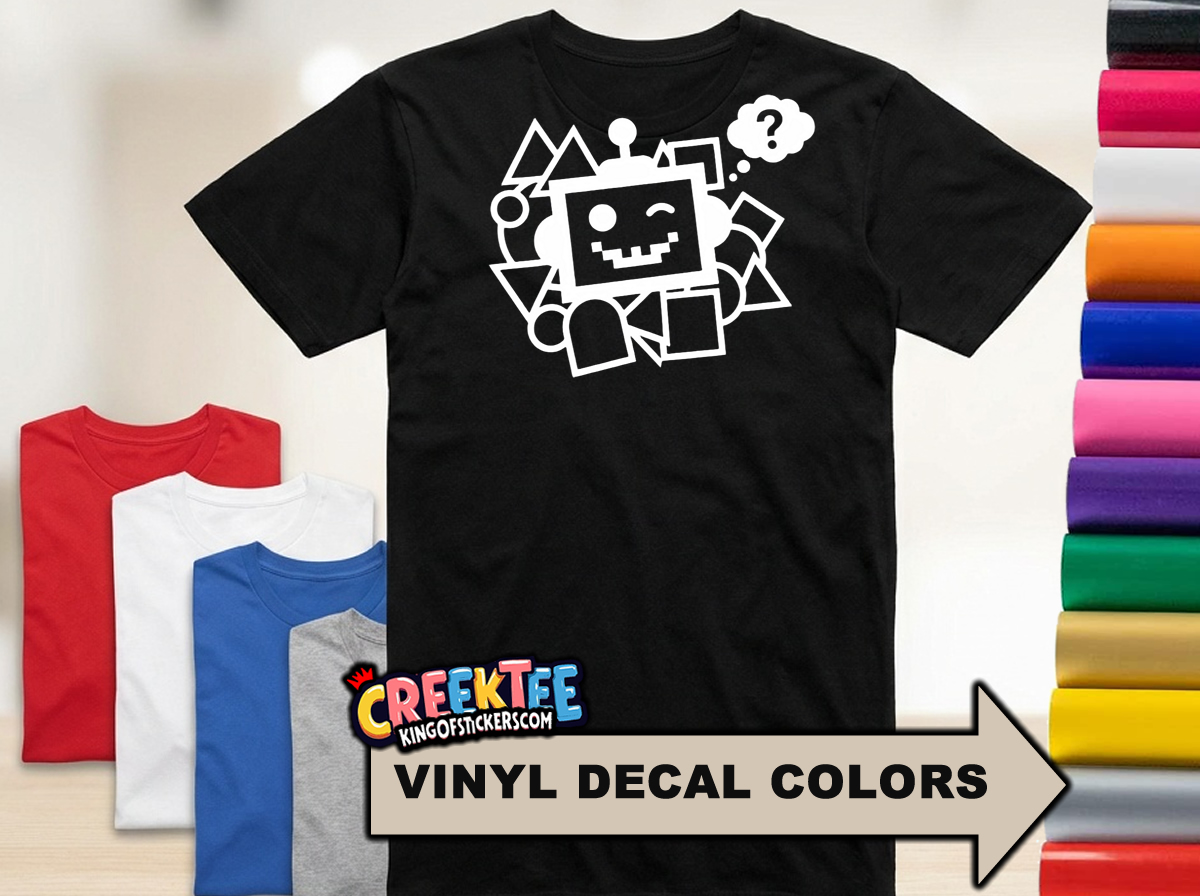 AI Geometric Fun HTV Vinyl Print Tee Various Colors and Sizes