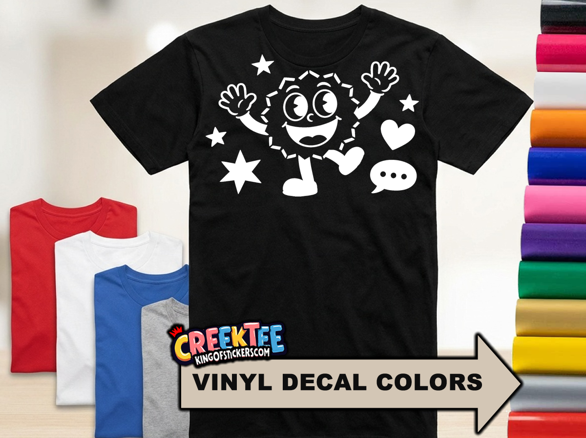 Dancing Laughing Sun Love Life Fun HTV Vinyl Print Tees  Assorted Colors and Sizes 