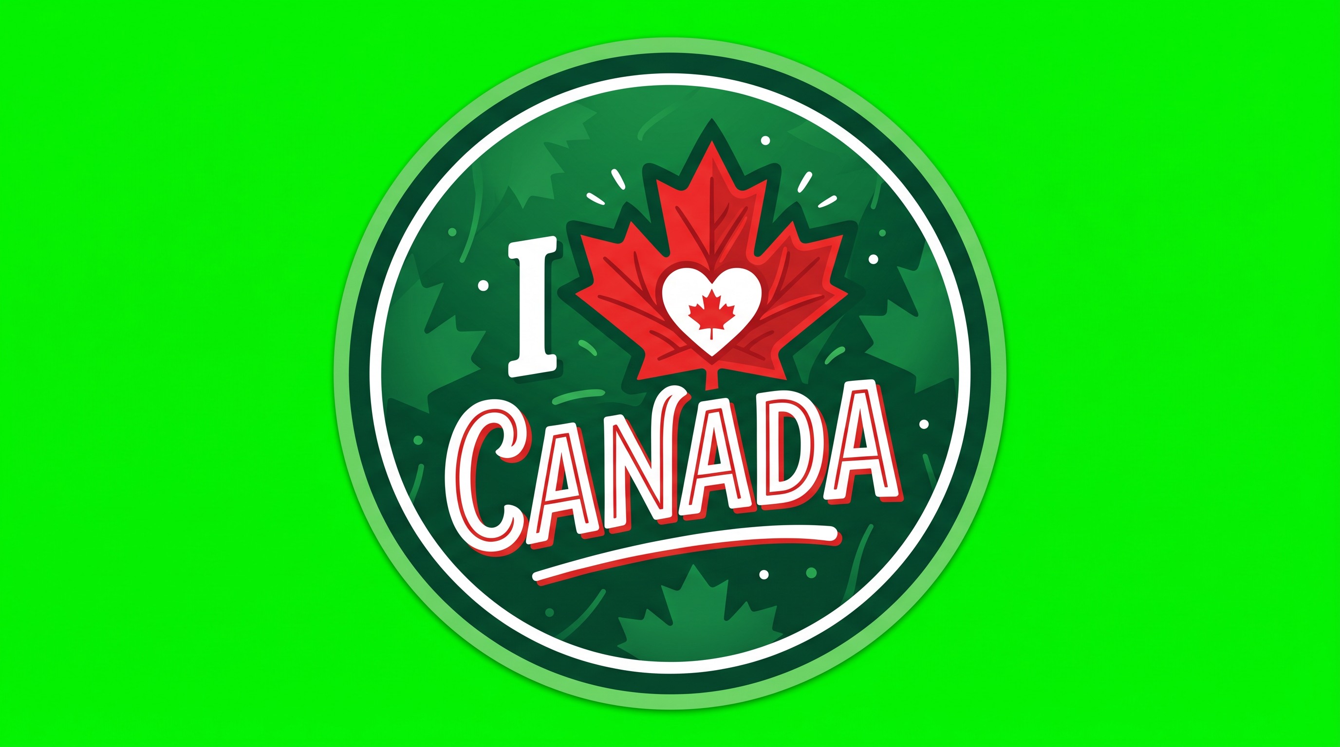 I Love Canada Die Cut Vinyl Sticker  Window Cling or Magnet with Laminate Coating in Various Sizes