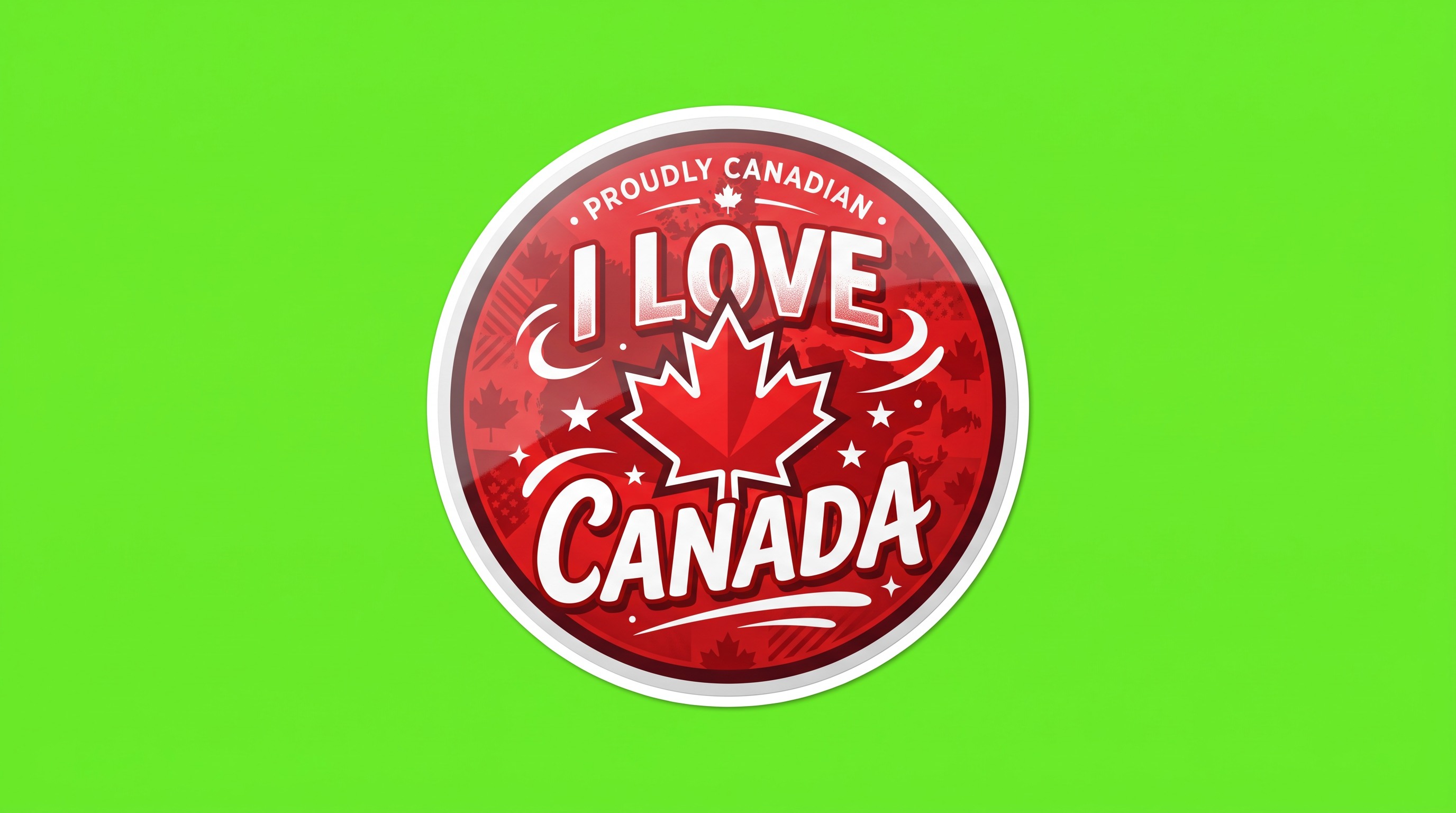 I Love Canada Die Cut Vinyl Sticker  Window Cling or Magnet with Laminate Coating in Various Sizes