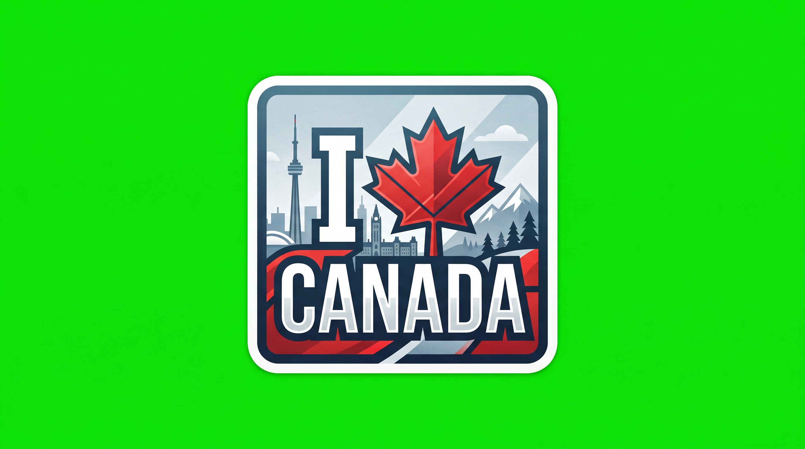 I Love Canada Die Cut Vinyl Sticker  Window Cling or Magnet with Laminate Coating in Various Sizes
