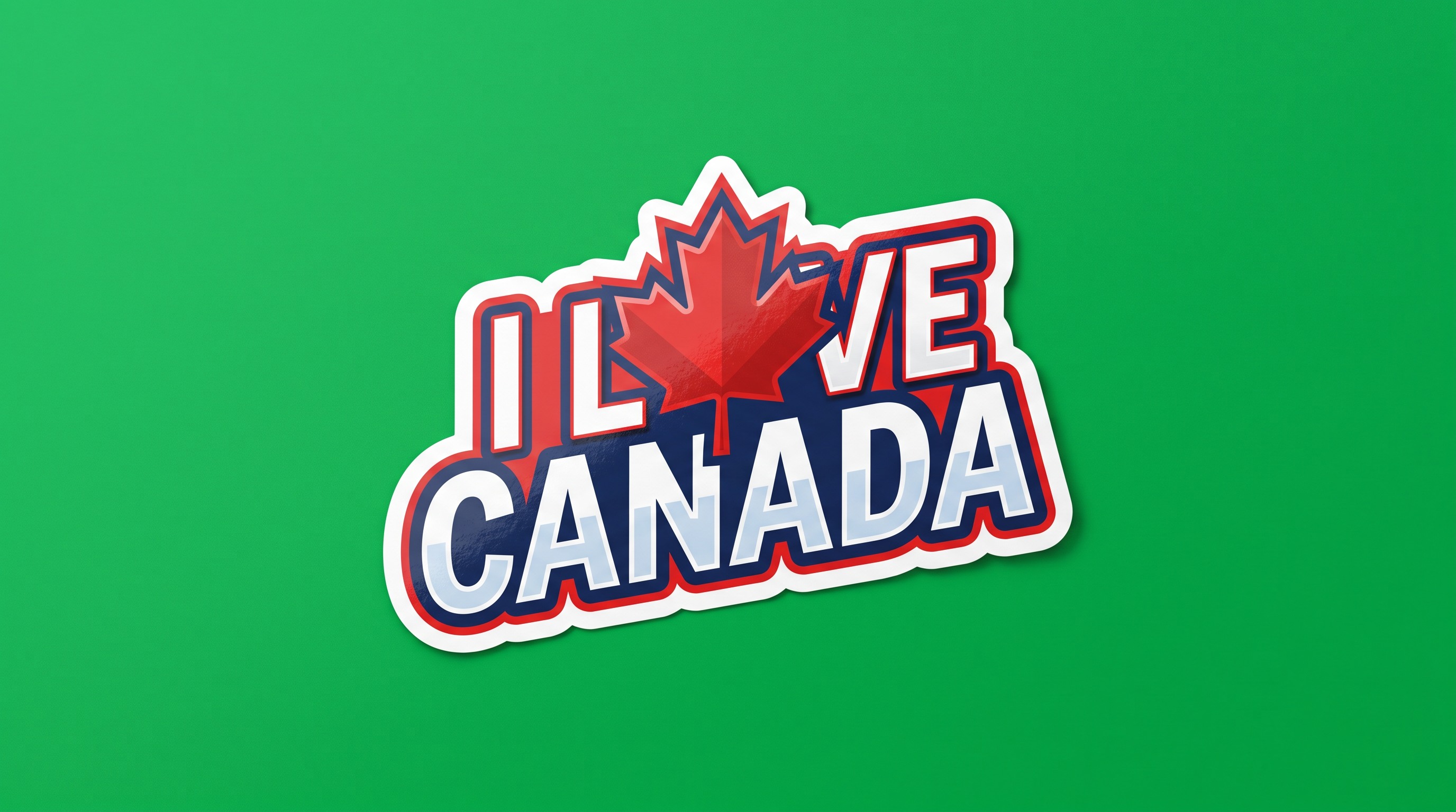 I Love Canada Die Cut Vinyl Sticker  Window Cling or Magnet with Laminate Coating in Various Sizes