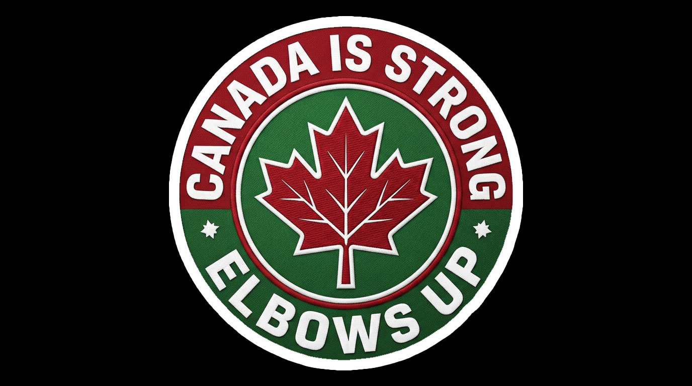 Elbows Up Canada Vinyl Bumper Sticker  Window Cling or Bumper Sticker Magnet in UV Laminate Coating