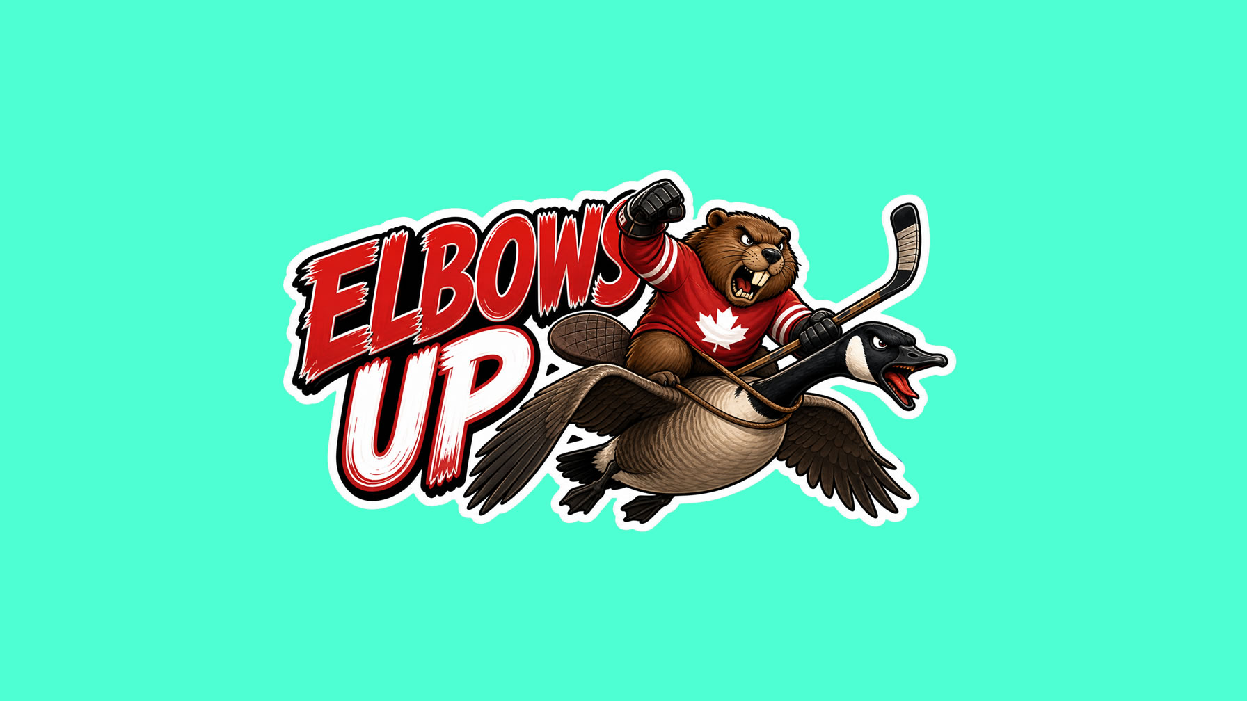 Elbows Up Canada Vinyl Bumper Sticker  Window Cling or Bumper Sticker Magnet in UV Laminate Coating